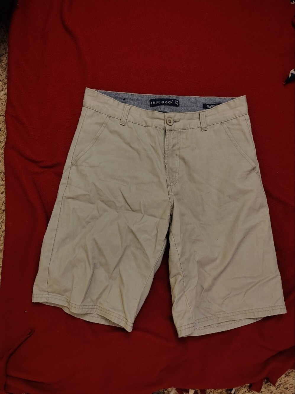 TRUE ROCK Men's Gray Flat Front Casual Shorts